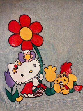 🩵 SHEIN x Hello Kitty & Friends Light Wash Denim Jacket – Size S
